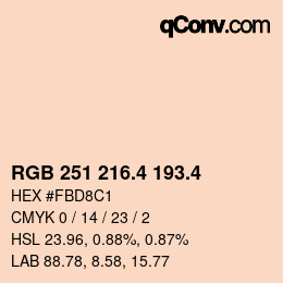 カラーコード: RGB 251 216.4 193.4 | qconv.com