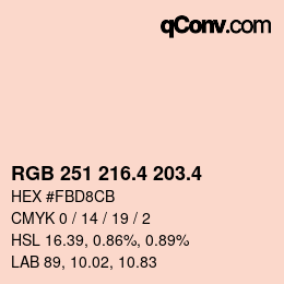 カラーコード: RGB 251 216.4 203.4 | qconv.com