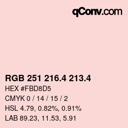カラーコード: RGB 251 216.4 213.4 | qconv.com