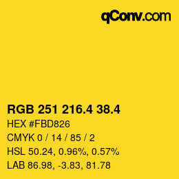 カラーコード: RGB 251 216.4 38.4 | qconv.com