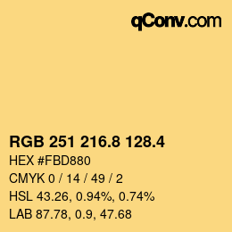 カラーコード: RGB 251 216.8 128.4 | qconv.com