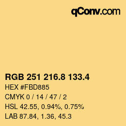 カラーコード: RGB 251 216.8 133.4 | qconv.com