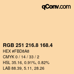 カラーコード: RGB 251 216.8 168.4 | qconv.com