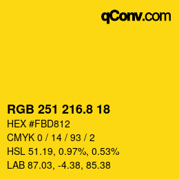 カラーコード: RGB 251 216.8 18 | qconv.com