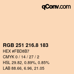 Color code: RGB 251 216.8 183 | qconv.com