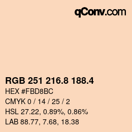 カラーコード: RGB 251 216.8 188.4 | qconv.com