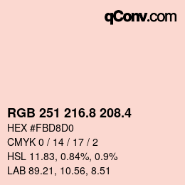 カラーコード: RGB 251 216.8 208.4 | qconv.com