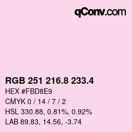 カラーコード: RGB 251 216.8 233.4 | qconv.com