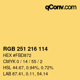カラーコード: RGB 251 216 114 | qconv.com