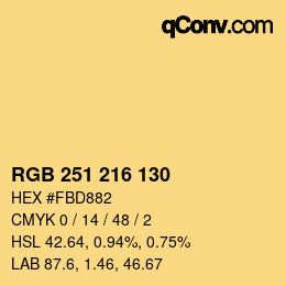 カラーコード: RGB 251 216 130 | qconv.com