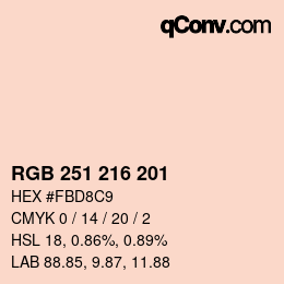 カラーコード: RGB 251 216 201 | qconv.com