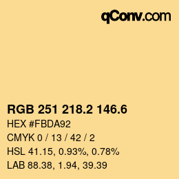 カラーコード: RGB 251 218.2 146.6 | qconv.com