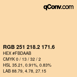 カラーコード: RGB 251 218.2 171.6 | qconv.com