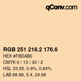 カラーコード: RGB 251 218.2 176.6 | qconv.com