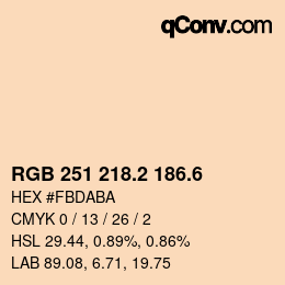 カラーコード: RGB 251 218.2 186.6 | qconv.com