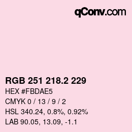 カラーコード: RGB 251 218.2 229 | qconv.com