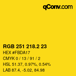 カラーコード: RGB 251 218.2 23 | qconv.com
