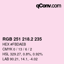 カラーコード: RGB 251 218.2 235 | qconv.com