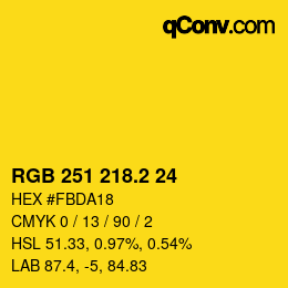 カラーコード: RGB 251 218.2 24 | qconv.com