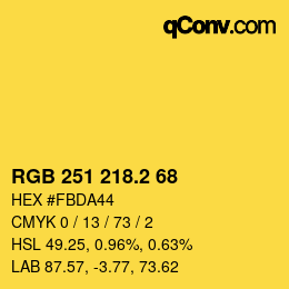 カラーコード: RGB 251 218.2 68 | qconv.com