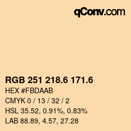 カラーコード: RGB 251 218.6 171.6 | qconv.com