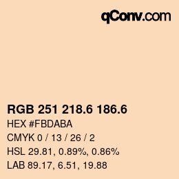 カラーコード: RGB 251 218.6 186.6 | qconv.com