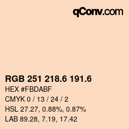 カラーコード: RGB 251 218.6 191.6 | qconv.com