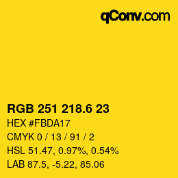 カラーコード: RGB 251 218.6 23 | qconv.com