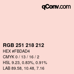 Color code: RGB 251 218 212 | qconv.com