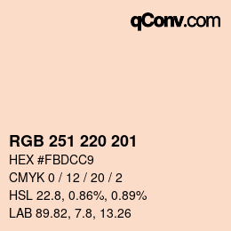 Code couleur: RGB 251 220 201 | qconv.com