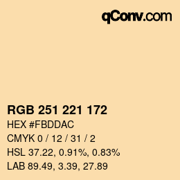 Color code: RGB 251 221 172 | qconv.com
