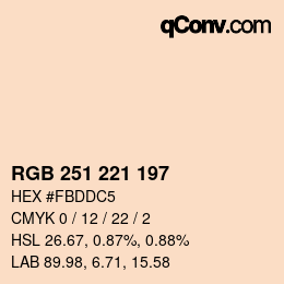 カラーコード: RGB 251 221 197 | qconv.com