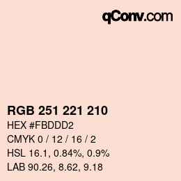 Color code: RGB 251 221 210 | qconv.com