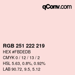 Código de color: RGB 251 222 219 | qconv.com