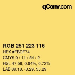 Color code: RGB 251 223 116 | qconv.com