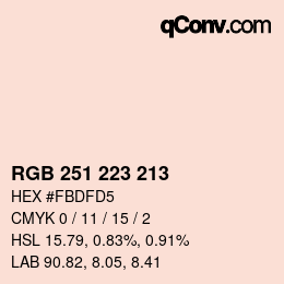颜色代码: RGB 251 223 213 | qconv.com