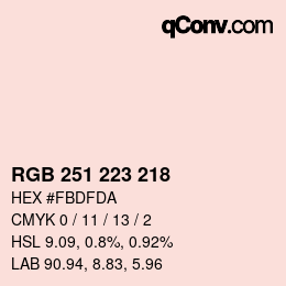 Código de color: RGB 251 223 218 | qconv.com