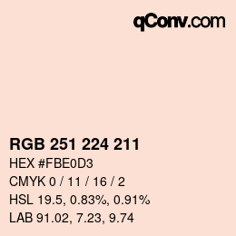 Color code: RGB 251 224 211 | qconv.com