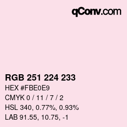 Color code: RGB 251 224 233 | qconv.com