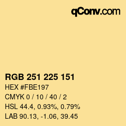 Color code: RGB 251 225 151 | qconv.com