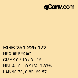 Farbcode: RGB 251 226 172 | qconv.com