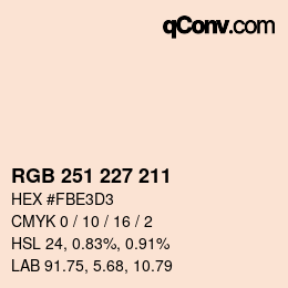 カラーコード: RGB 251 227 211 | qconv.com