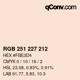 Color code: RGB 251 227 212 | qconv.com