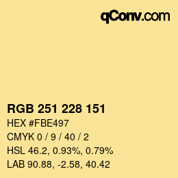 Color code: RGB 251 228 151 | qconv.com