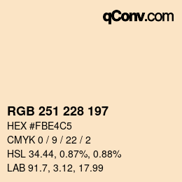 Farbcode: RGB 251 228 197 | qconv.com