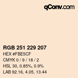 Color code: RGB 251 229 207 | qconv.com