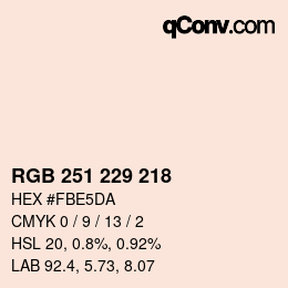 Color code: RGB 251 229 218 | qconv.com