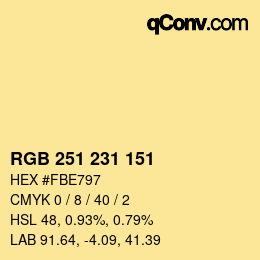 Color code: RGB 251 231 151 | qconv.com