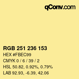 Color code: RGB 251 236 153 | qconv.com