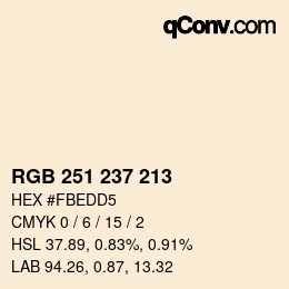 カラーコード: RGB 251 237 213 | qconv.com